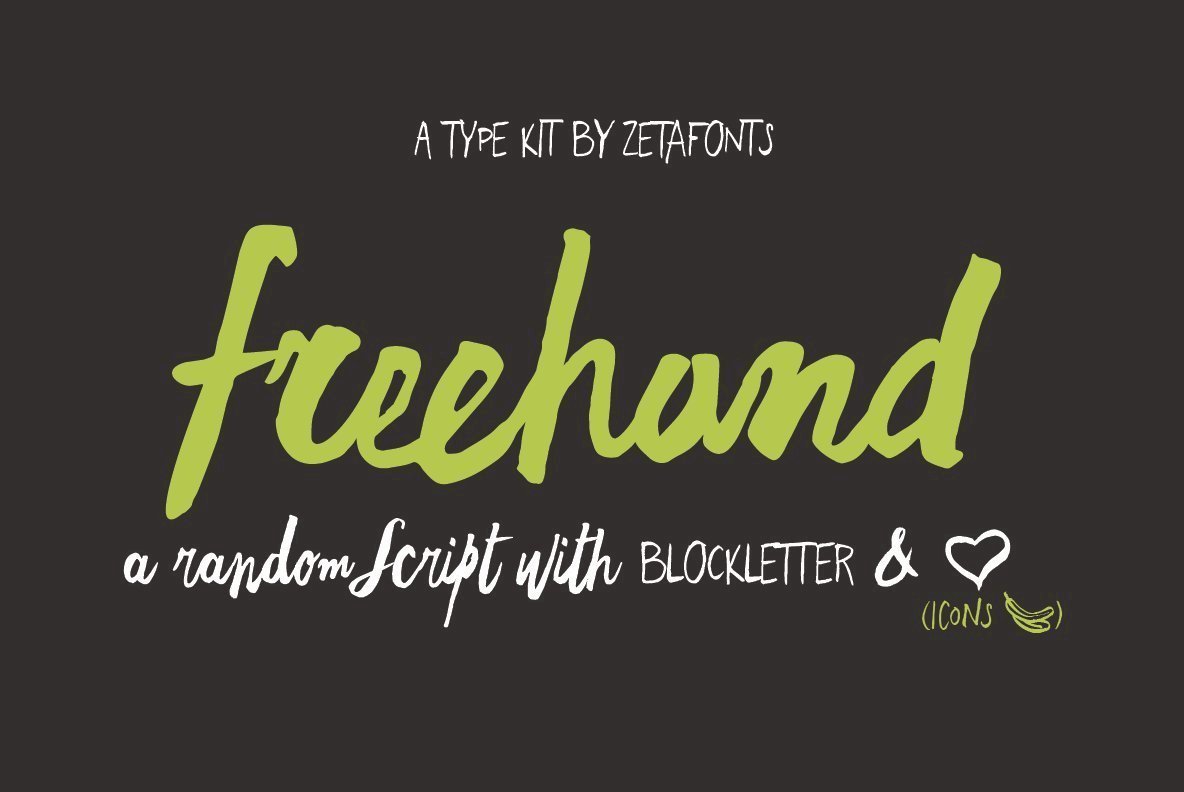 Beispiel einer Freehand Brush UI-Schriftart